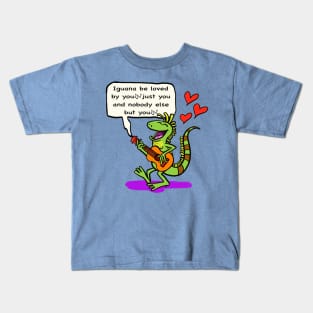 Iguana valentines serenade ❤️ Kids T-Shirt